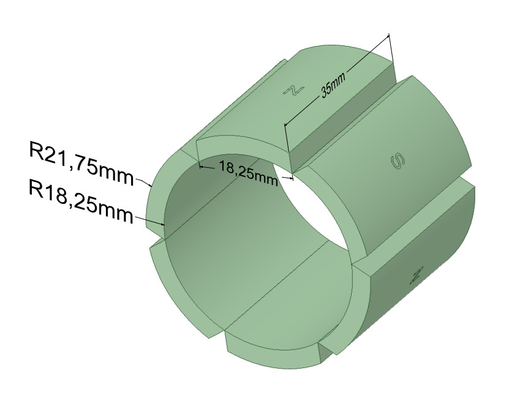 購入 モーターのためのN52アークの区分のネオジムの磁石のNiCuNiのコーティング online manufacture